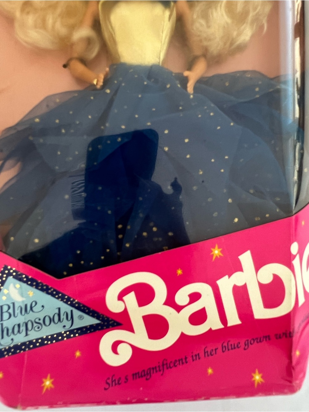 Vintage 1991 Barbie Blue Rhapsody Special Edition - Navy Blue & Gold Gown - Picture 3 of 9